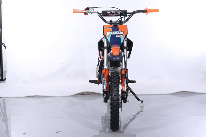 Free Shipping! X-PRO Storm 125cc Dirt Bike with 4-Speed Semi-Automatic Transmission, Kick Start, Big 14in/12in Tires! Zongshen Brand Engine!