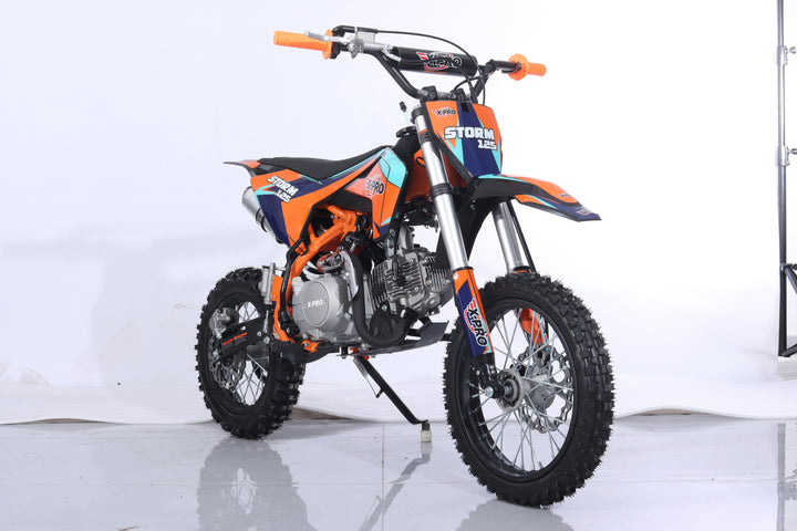 Free Shipping! X-PRO Storm 125cc Dirt Bike with 4-Speed Semi-Automatic Transmission, Kick Start, Big 14in/12in Tires! Zongshen Brand Engine!