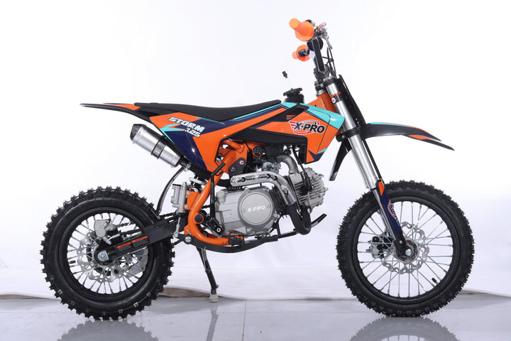 Free Shipping! X-PRO Storm 125cc Dirt Bike with 4-Speed Semi-Automatic Transmission, Kick Start, Big 14in/12in Tires! Zongshen Brand Engine!