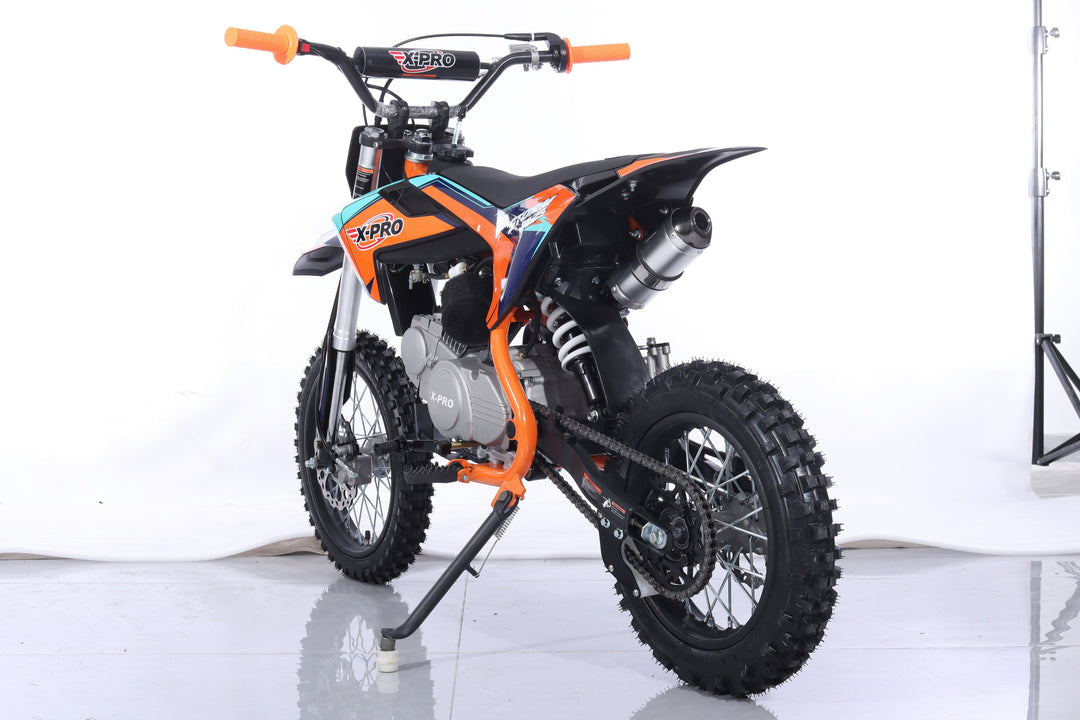 Free Shipping! X-PRO Storm 125cc Dirt Bike with 4-Speed Semi-Automatic Transmission, Kick Start, Big 14in/12in Tires! Zongshen Brand Engine!