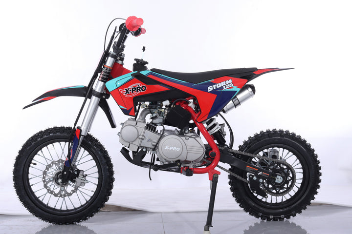 Free Shipping! X-PRO Storm 125cc Dirt Bike with 4-Speed Semi-Automatic Transmission, Kick Start, Big 14in/12in Tires! Zongshen Brand Engine!