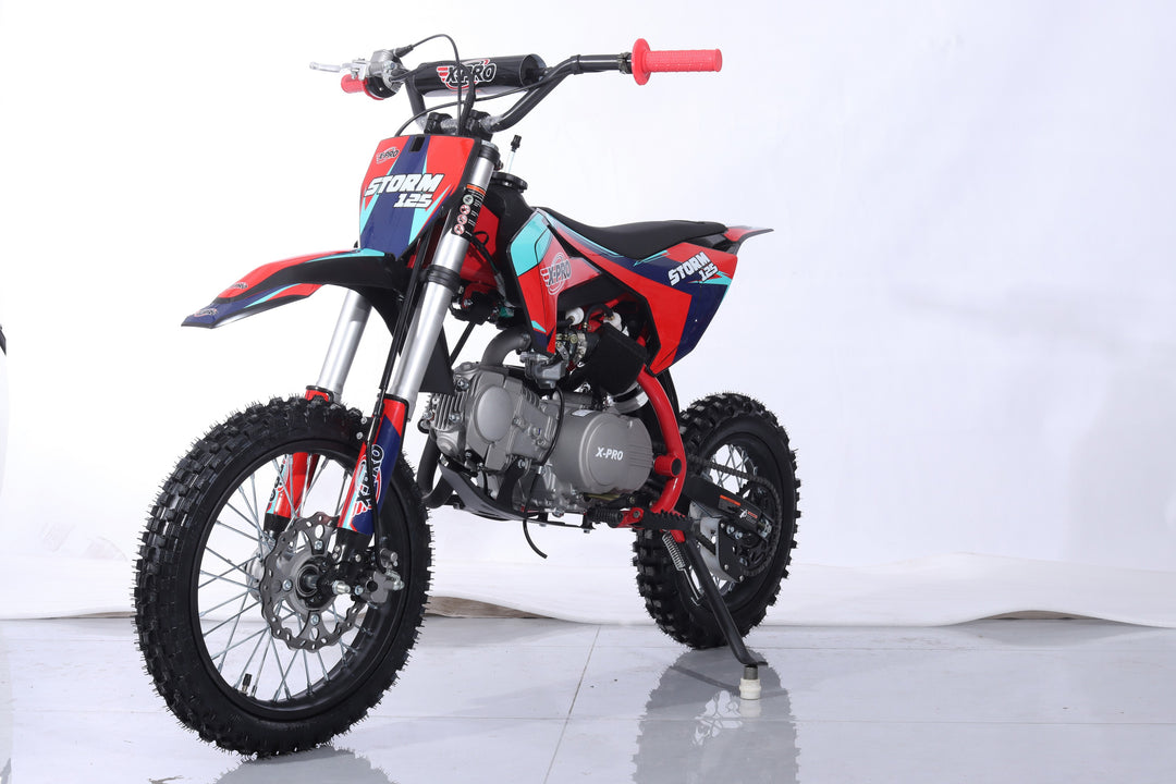 Free Shipping! X-PRO Storm 125cc Dirt Bike with 4-Speed Semi-Automatic Transmission, Kick Start, Big 14in/12in Tires! Zongshen Brand Engine!