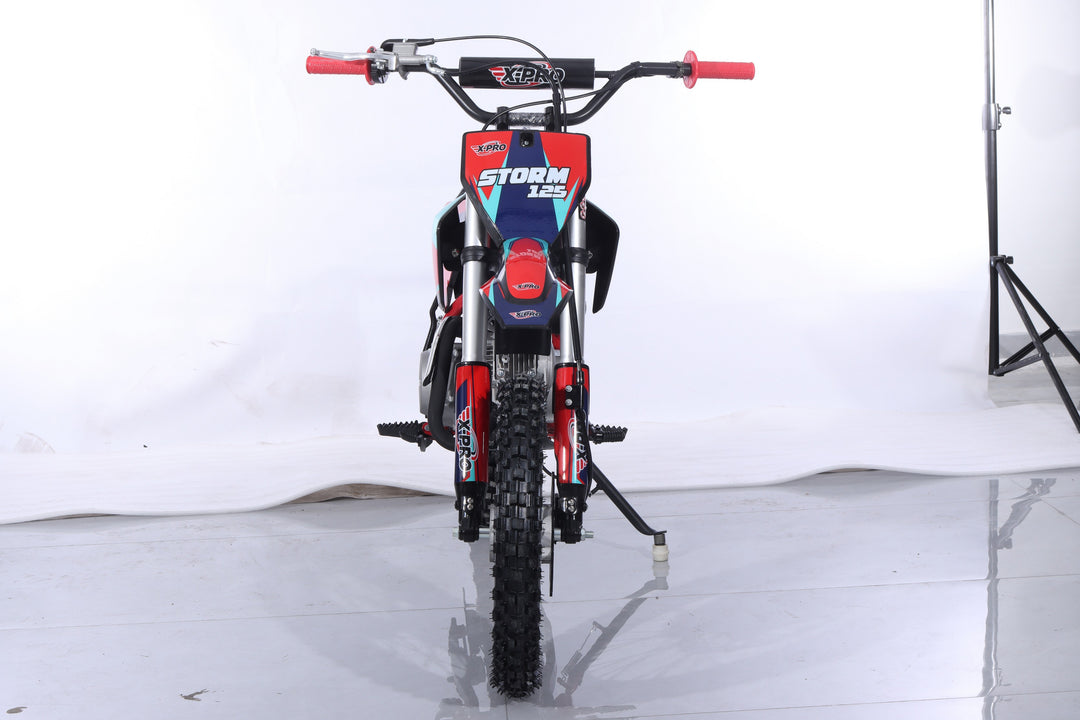 Free Shipping! X-PRO Storm 125cc Dirt Bike with 4-Speed Semi-Automatic Transmission, Kick Start, Big 14in/12in Tires! Zongshen Brand Engine!