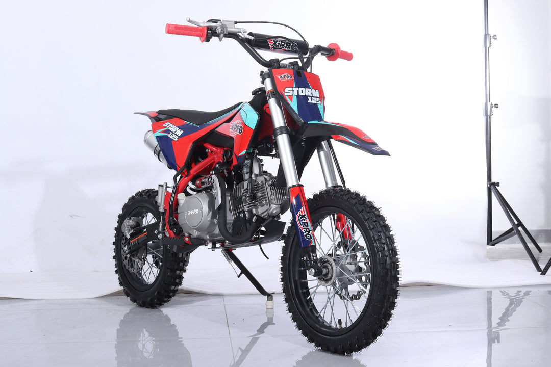 Free Shipping! X-PRO Storm 125cc Dirt Bike with 4-Speed Semi-Automatic Transmission, Kick Start, Big 14in/12in Tires! Zongshen Brand Engine!