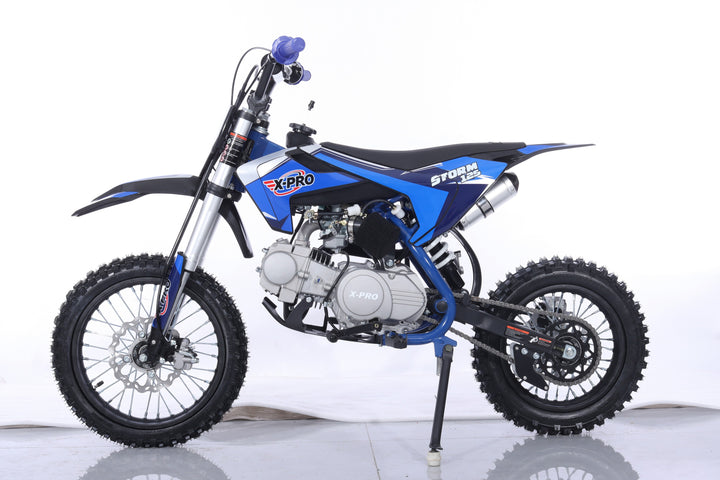 Free Shipping! X-PRO Storm 125cc Dirt Bike with 4-Speed Semi-Automatic Transmission, Kick Start, Big 14in/12in Tires! Zongshen Brand Engine!