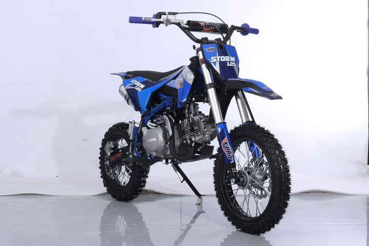Free Shipping! X-PRO Storm 125cc Dirt Bike with 4-Speed Semi-Automatic Transmission, Kick Start, Big 14in/12in Tires! Zongshen Brand Engine!