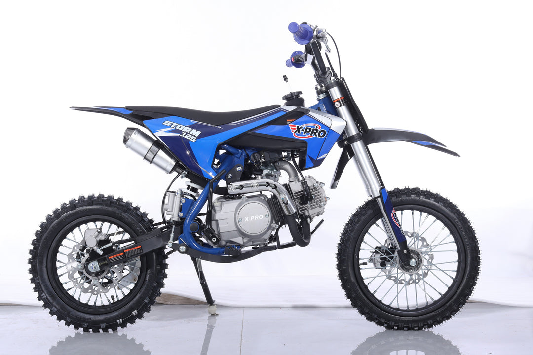 Free Shipping! X-PRO Storm 125cc Dirt Bike with 4-Speed Semi-Automatic Transmission, Kick Start, Big 14in/12in Tires! Zongshen Brand Engine!