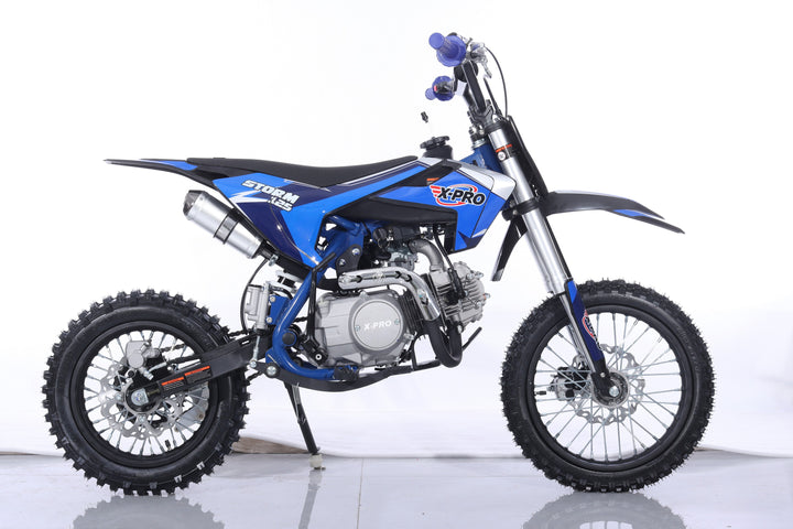 Free Shipping! X-PRO Storm 125cc Dirt Bike with 4-Speed Semi-Automatic Transmission, Kick Start, Big 14in/12in Tires! Zongshen Brand Engine!
