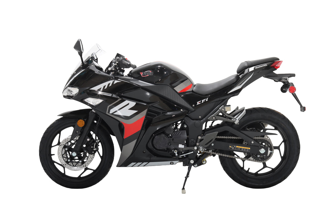Free Shipping! X-PRO Adventure 250 Electronic Fuel Injection Street Motorcycle with 6-Speed Manual Transmission, Electric Start! 17in Wheels! Assembled In Crate!