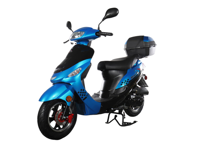 Free Shipping! X-PRO Maui 50cc Moped Scooter with 10" Wheels! Electric/Kick Start! Large LED Headlights!