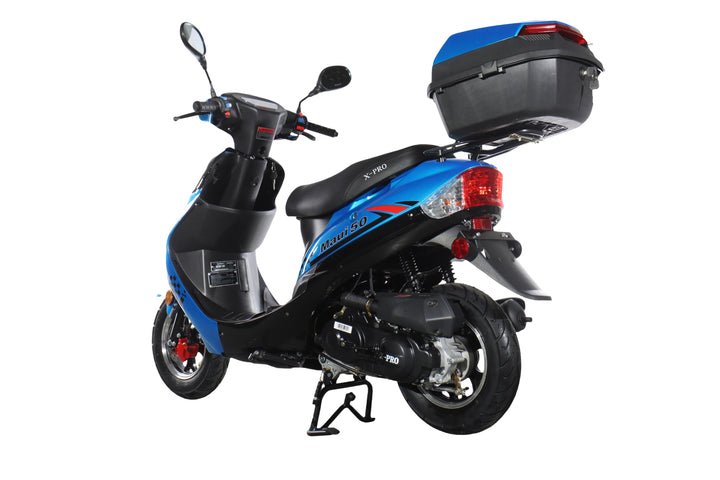Free Shipping! X-PRO Maui 50cc Moped Scooter with 10" Wheels! Electric/Kick Start! Large LED Headlights!