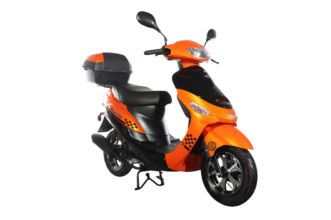 Free Shipping! X-PRO Maui 50cc Moped Scooter with 10" Wheels! Electric/Kick Start! Large LED Headlights!