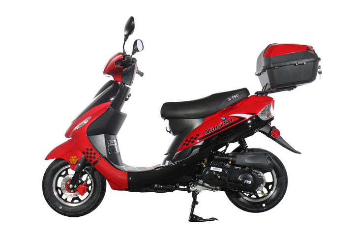 Free Shipping! X-PRO Maui 50cc Moped Scooter with 10" Wheels! Electric/Kick Start! Large LED Headlights!