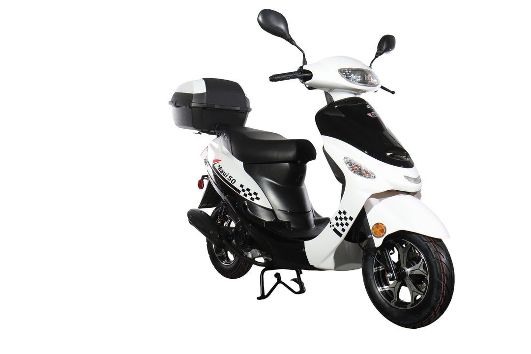 Free Shipping! X-PRO Maui 50cc Moped Scooter with 10" Wheels! Electric/Kick Start! Large LED Headlights!