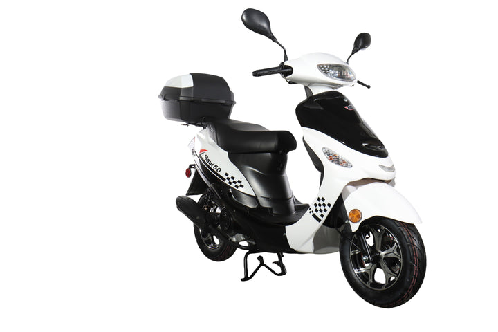Free Shipping! X-PRO Maui 50cc Moped Scooter with 10" Wheels! Electric/Kick Start! Large LED Headlights!