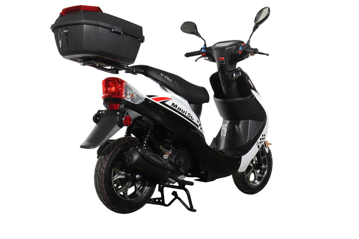 Free Shipping! X-PRO Maui 50cc Moped Scooter with 10" Wheels! Electric/Kick Start! Large LED Headlights!