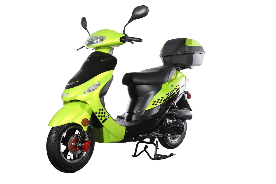 Free Shipping! X-PRO Maui 50cc Moped Scooter with 10" Wheels! Electric/Kick Start! Large LED Headlights!