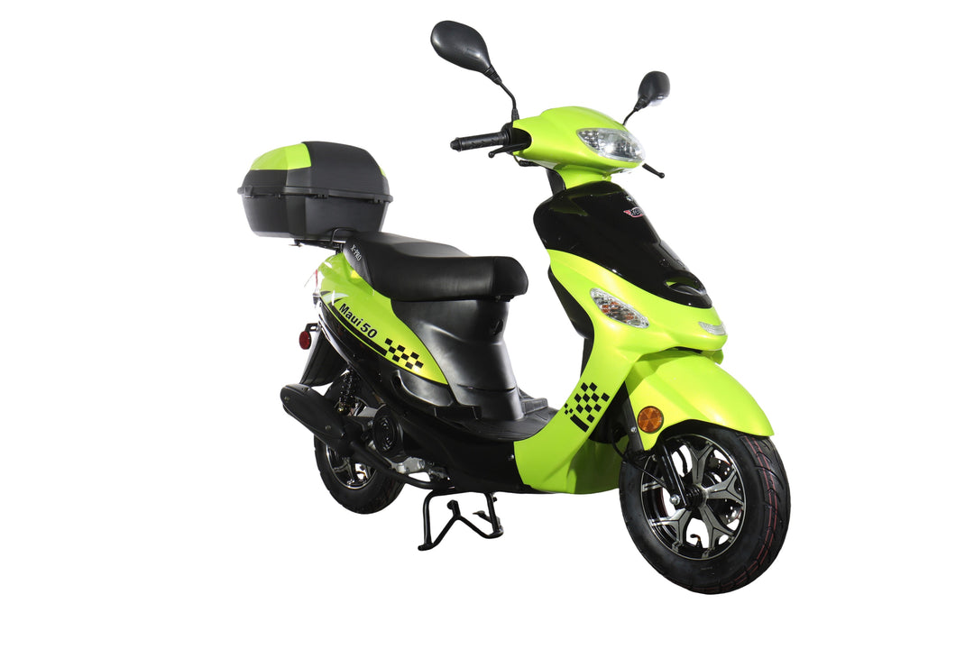Free Shipping! X-PRO Maui 50cc Moped Scooter with 10" Wheels! Electric/Kick Start! Large LED Headlights!