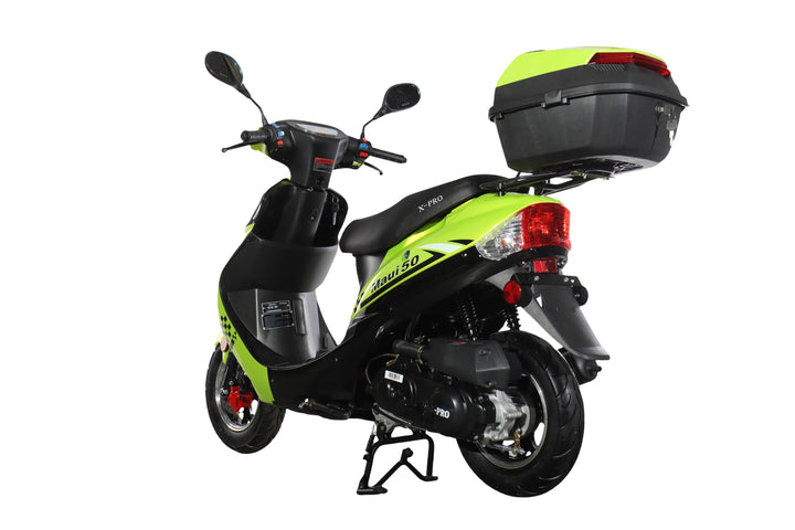 Free Shipping! X-PRO Maui 50cc Moped Scooter with 10" Wheels! Electric/Kick Start! Large LED Headlights!