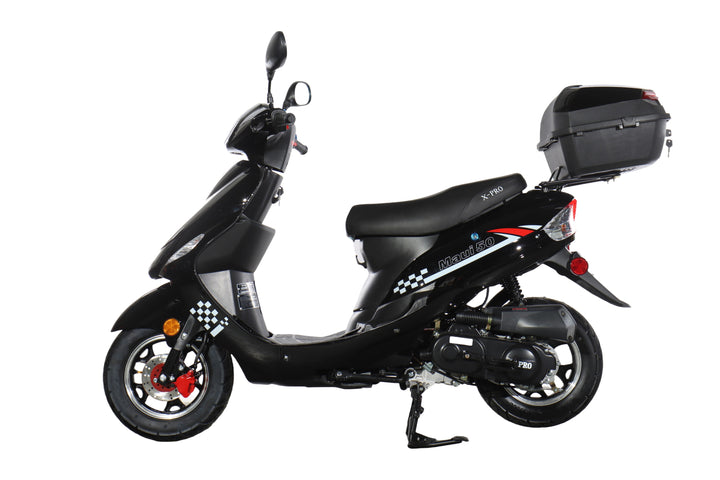 Free Shipping! X-PRO Maui 50cc Moped Scooter with 10" Wheels! Electric/Kick Start! Large LED Headlights!