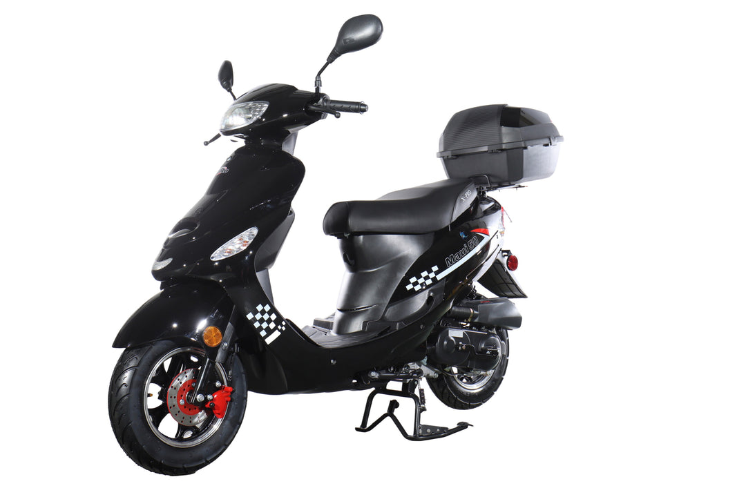 Free Shipping! X-PRO Maui 50cc Moped Scooter with 10" Wheels! Electric/Kick Start! Large LED Headlights!