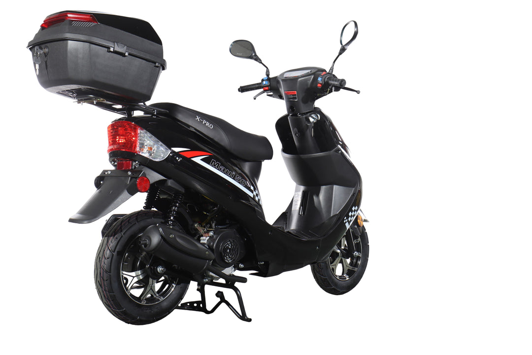 Free Shipping! X-PRO Maui 50cc Moped Scooter with 10" Wheels! Electric/Kick Start! Large LED Headlights!