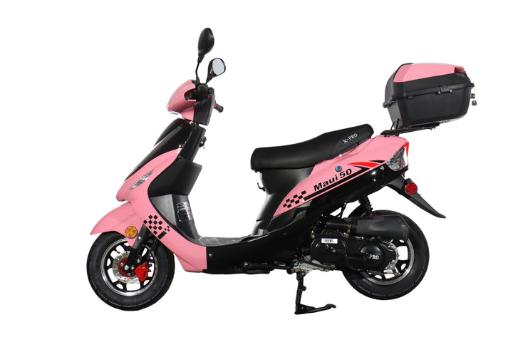 Free Shipping! X-PRO Maui 50cc Moped Scooter with 10" Wheels! Electric/Kick Start! Large LED Headlights!