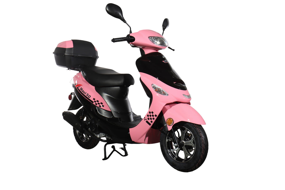 Free Shipping! X-PRO Maui 50cc Moped Scooter with 10" Wheels! Electric/Kick Start! Large LED Headlights!