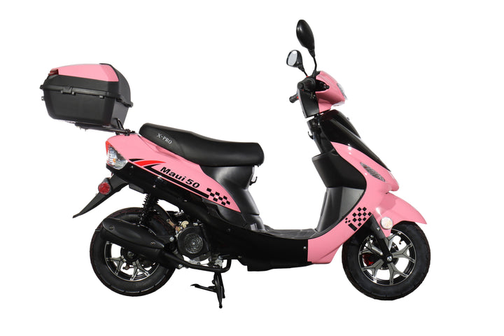 Free Shipping! X-PRO Maui 50cc Moped Scooter with 10" Wheels! Electric/Kick Start! Large LED Headlights!