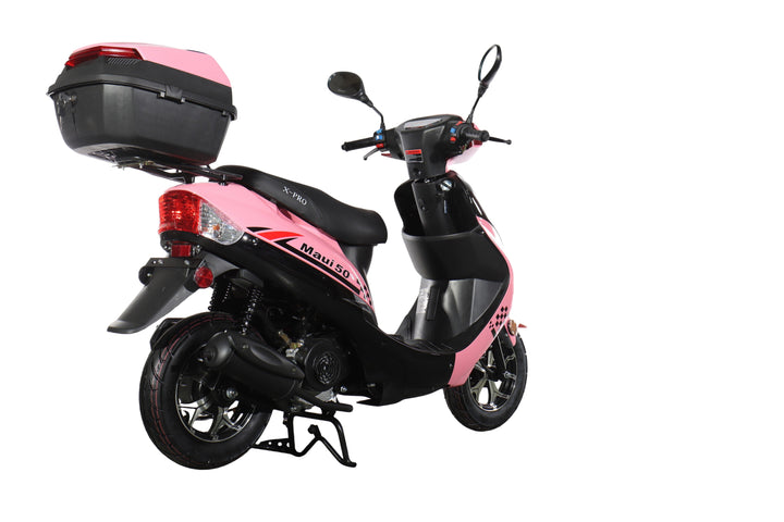 Free Shipping! X-PRO Maui 50cc Moped Scooter with 10" Wheels! Electric/Kick Start! Large LED Headlights!
