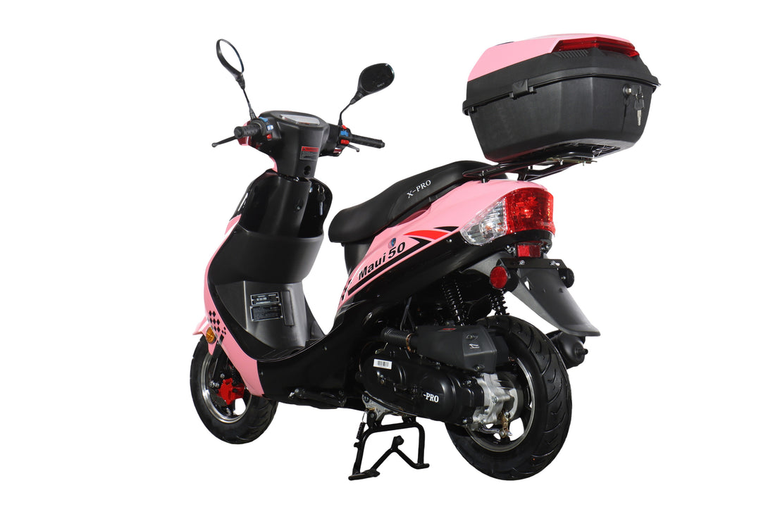Free Shipping! X-PRO Maui 50cc Moped Scooter with 10" Wheels! Electric/Kick Start! Large LED Headlights!