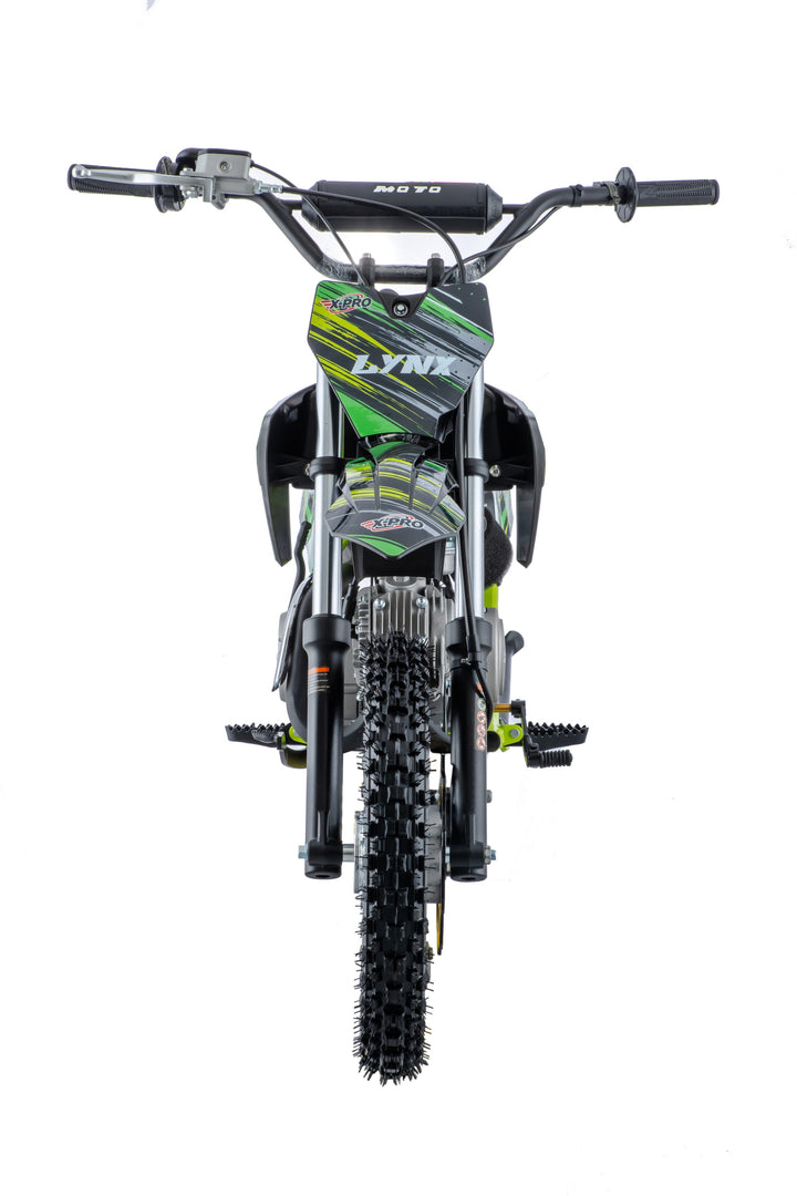Free Shipping! X-PRO Lynx 110cc Dirt Bike with Semi-Automatic Transmission, Kick Start, Big 14in/12in Tires! Cradle Type Steel Tube Frame!