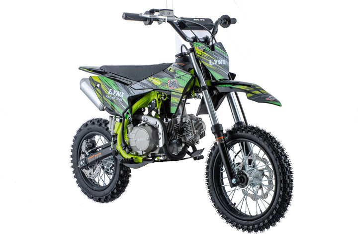 Free Shipping! X-PRO Lynx 110cc Dirt Bike with Semi-Automatic Transmission, Kick Start, Big 14in/12in Tires! Cradle Type Steel Tube Frame!
