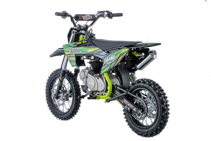 Free Shipping! X-PRO Lynx 110cc Dirt Bike with Semi-Automatic Transmission, Kick Start, Big 14in/12in Tires! Cradle Type Steel Tube Frame!