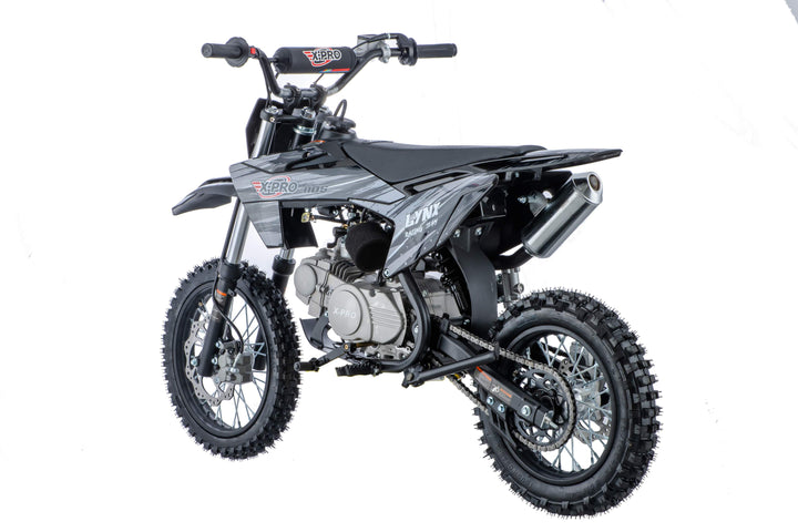 Free Shipping! X-PRO Lynx 110cc Dirt Bike with Semi-Automatic Transmission, Kick Start, Big 14in/12in Tires! Cradle Type Steel Tube Frame!