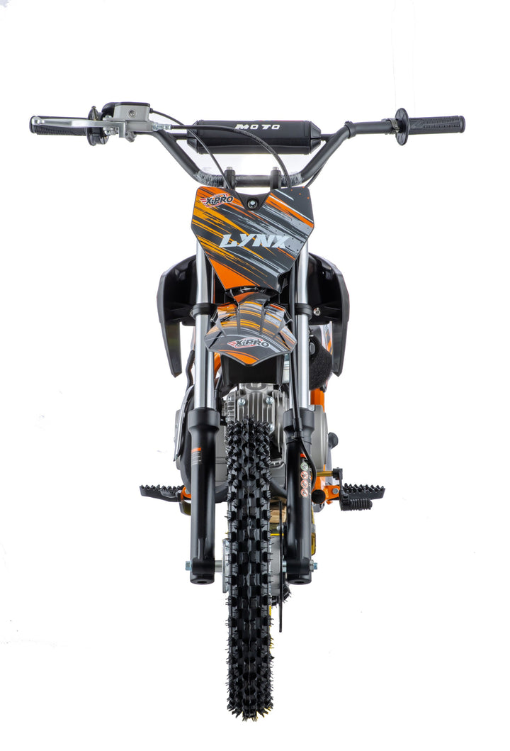 Free Shipping! X-PRO Lynx 110cc Dirt Bike with Semi-Automatic Transmission, Kick Start, Big 14in/12in Tires! Cradle Type Steel Tube Frame!