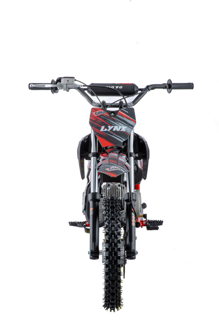 Free Shipping! X-PRO Lynx 110cc Dirt Bike with Semi-Automatic Transmission, Kick Start, Big 14in/12in Tires! Cradle Type Steel Tube Frame!