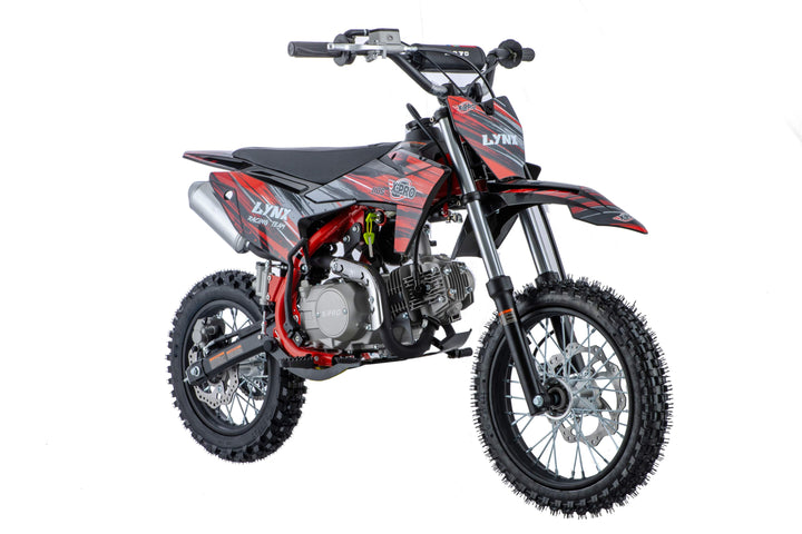 Free Shipping! X-PRO Lynx 110cc Dirt Bike with Semi-Automatic Transmission, Kick Start, Big 14in/12in Tires! Cradle Type Steel Tube Frame!