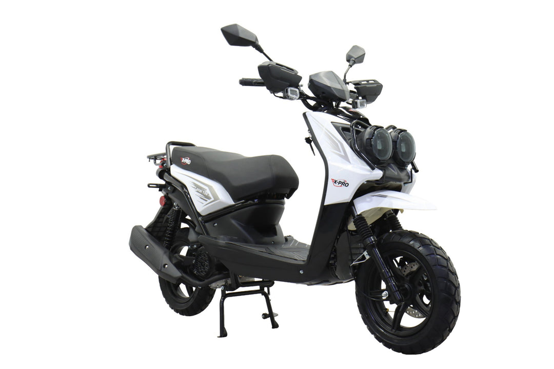 Free Shipping! X-PRO Lanai 150cc Moped Scooter with 12" Aluminum Wheels, Electric/Kick Start, Dual Headlights and Tail Lights!