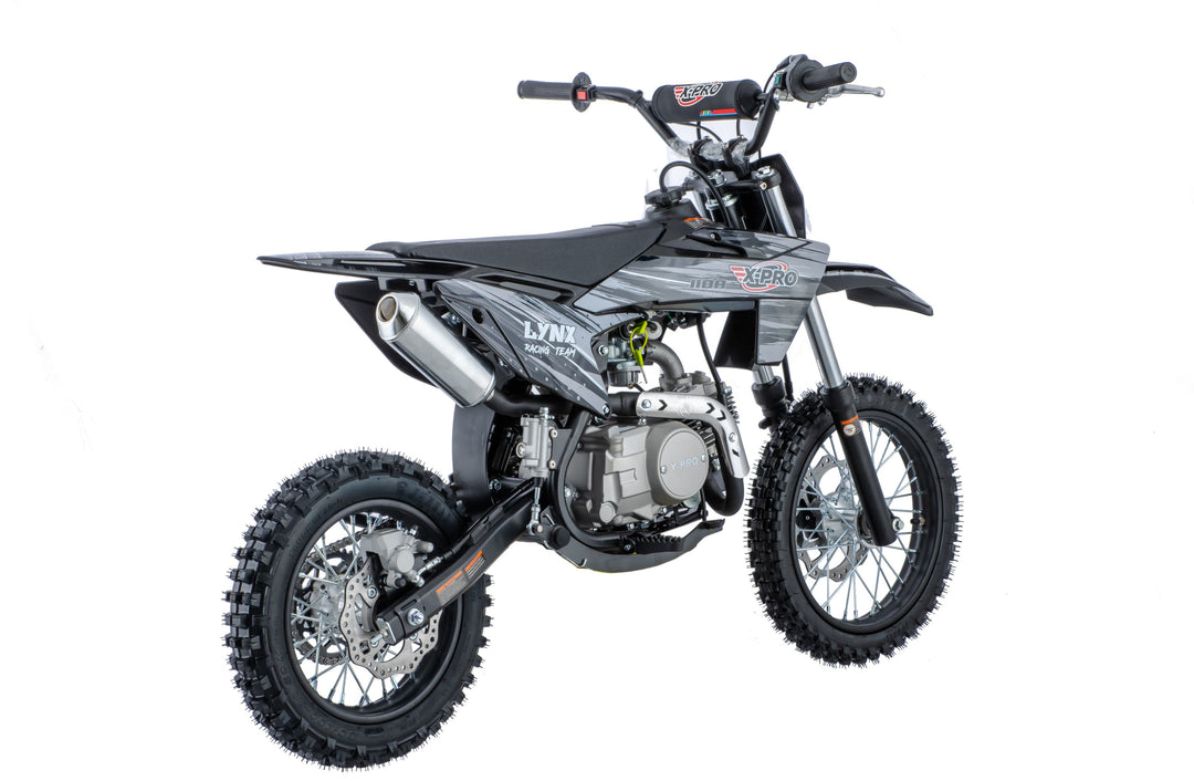Free Shipping! X-PRO Lynx 110cc Dirt Bike with Automatic Transmission, Electric Start, Big 14"/12" Tires! Cradle Type Steel Tube Frame! Zongshen Brand Engine!