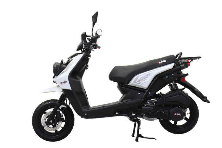 Free Shipping! X-PRO Lanai 150cc Moped Scooter with 12" Aluminum Wheels, Electric/Kick Start, Dual Headlights and Tail Lights!