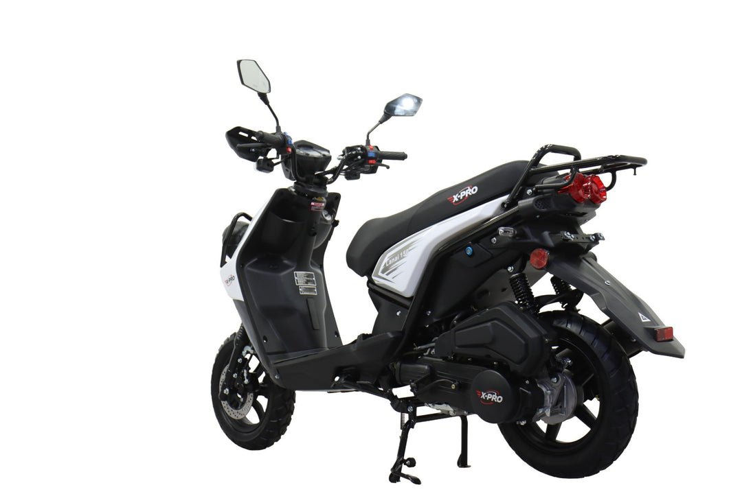 Free Shipping! X-PRO Lanai 150cc Moped Scooter with 12" Aluminum Wheels, Electric/Kick Start, Dual Headlights and Tail Lights!