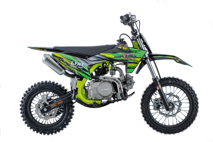 Free Shipping! X-PRO Lynx 110cc Dirt Bike with Automatic Transmission, Electric Start, Big 14"/12" Tires! Cradle Type Steel Tube Frame! Zongshen Brand Engine!