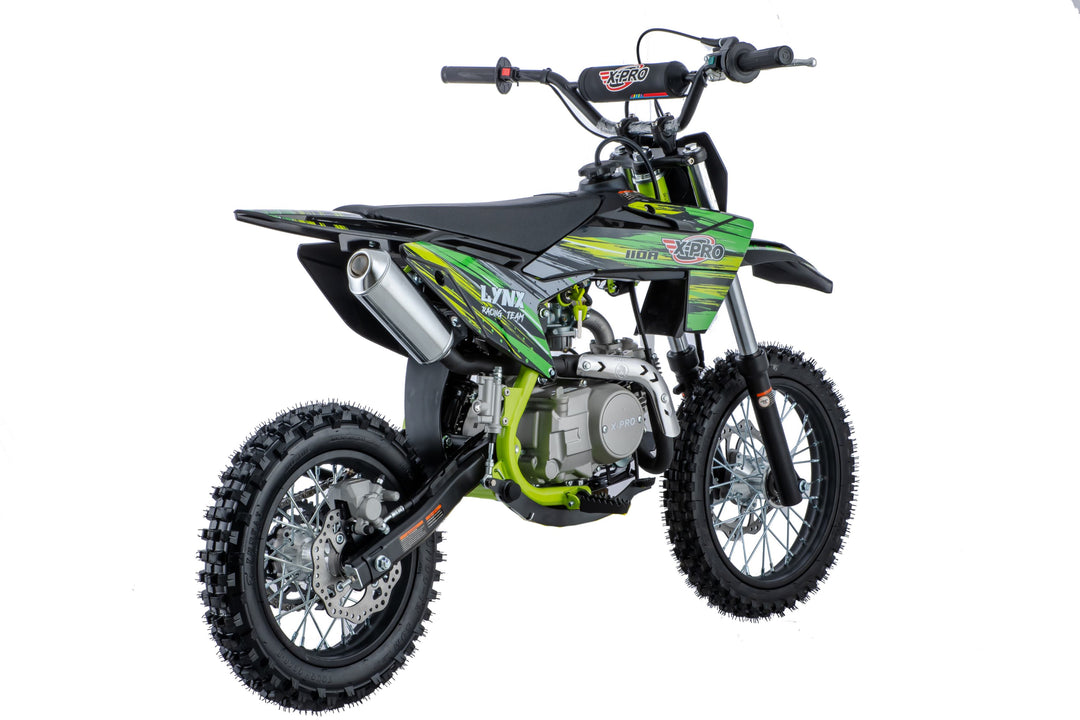 Free Shipping! X-PRO Lynx 110cc Dirt Bike with Automatic Transmission, Electric Start, Big 14"/12" Tires! Cradle Type Steel Tube Frame! Zongshen Brand Engine!