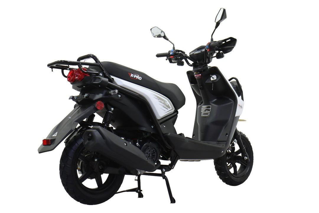 Free Shipping! X-PRO Lanai 150cc Moped Scooter with 12" Aluminum Wheels, Electric/Kick Start, Dual Headlights and Tail Lights!