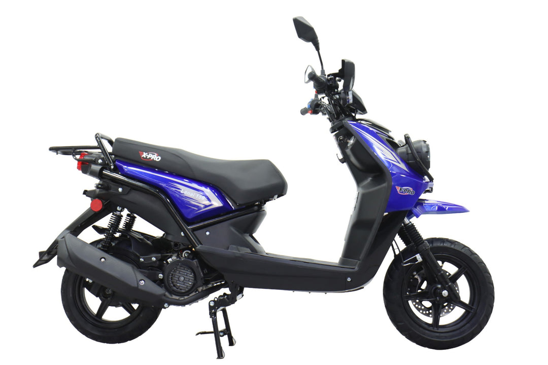 Free Shipping! X-PRO Lanai 150cc Moped Scooter with 12" Aluminum Wheels, Electric/Kick Start, Dual Headlights and Tail Lights!