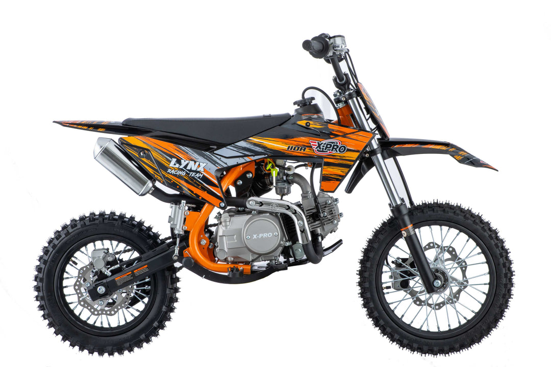 Free Shipping! X-PRO Lynx 110cc Dirt Bike with Automatic Transmission, Electric Start, Big 14"/12" Tires! Cradle Type Steel Tube Frame! Zongshen Brand Engine!