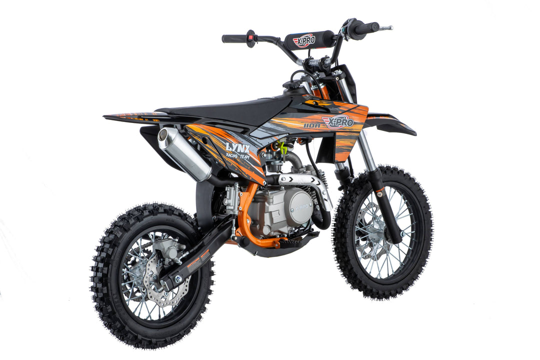 Free Shipping! X-PRO Lynx 110cc Dirt Bike with Automatic Transmission, Electric Start, Big 14"/12" Tires! Cradle Type Steel Tube Frame! Zongshen Brand Engine!