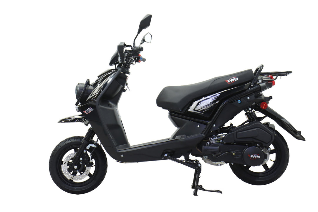 Free Shipping! X-PRO Lanai 150cc Moped Scooter with 12" Aluminum Wheels, Electric/Kick Start, Dual Headlights and Tail Lights!