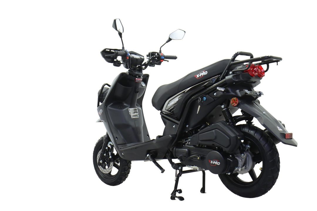 Free Shipping! X-PRO Lanai 150cc Moped Scooter with 12" Aluminum Wheels, Electric/Kick Start, Dual Headlights and Tail Lights!